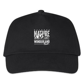 Draußen wandert nicht jede Natur verloren und wundert sich. - Kinder Basecap - Schwarz - Vorne