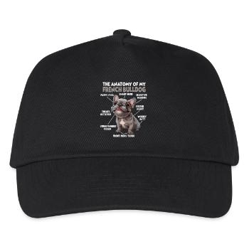 Französische Bulldogge Hundehalter T Frenchie  - Kinder Basecap - Schwarz - Vorne