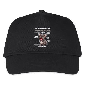 Französische Bulldogge Hundespruch Hundehalter - Kinder Basecap - Schwarz - Vorne