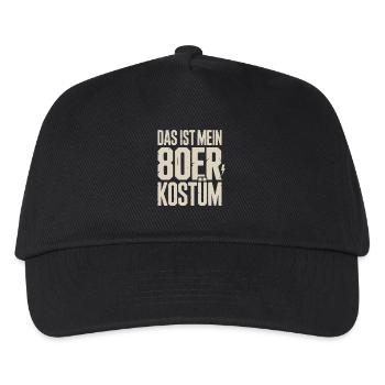 Das ist mein 80er Kostüm Karneval Mottoparty - Kinder Basecap - Schwarz - Vorne