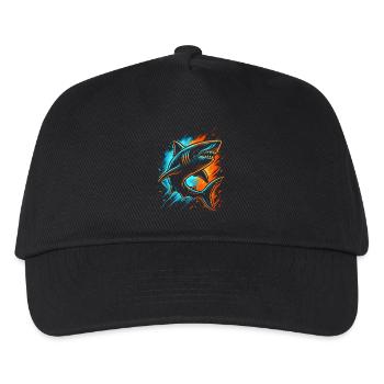 Haifisch Haie Kinder Herren Jungen Hai - Kinder Basecap - Schwarz - Vorne