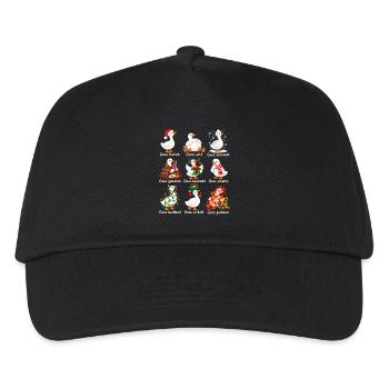 Weihnachtsgänse mit Gans-Wortspiel - Kinder Basecap - Schwarz - Vorne