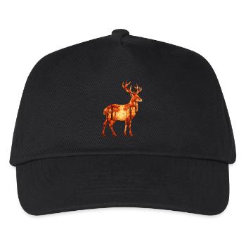 Herbst Hirsch - Wald & Natur Tiermotiv - Kinder Basecap - Schwarz - Vorne
