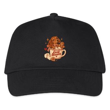 Cozy Season Dachshund - Kinder Basecap - Schwarz - Vorne