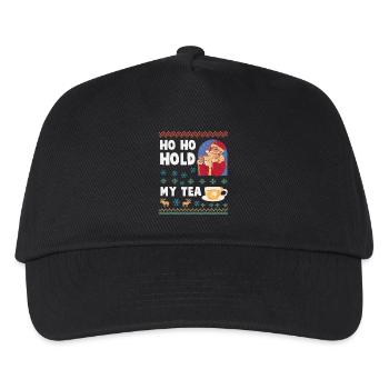 Ho Ho Hold My Tea – Weihnachtsmann trinkt Tee - Kinder Basecap - Schwarz - Vorne
