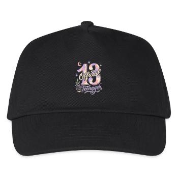Offizieller Teenager 13 Mond Blumen - Kinder Basecap - Schwarz - Vorne