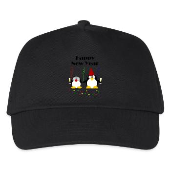 Pinguin Party Happy New Year - Kinder Basecap - Schwarz - Vorne