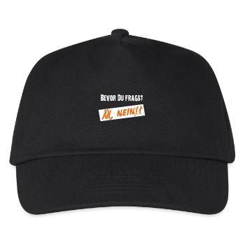 Before you ask, NO! - Clear saying - Kids’ Baseball Cap - black - Front