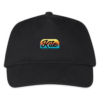 Kitesurfen Kitesurf Kitesurfer Kiteboard - Kinder Basecap - Schwarz - Vorne