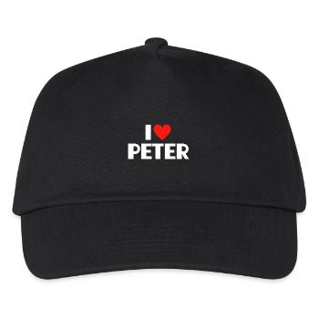 I Love Peter Red Heart Love Fan Gift - Kids’ Baseball Cap - black - Front