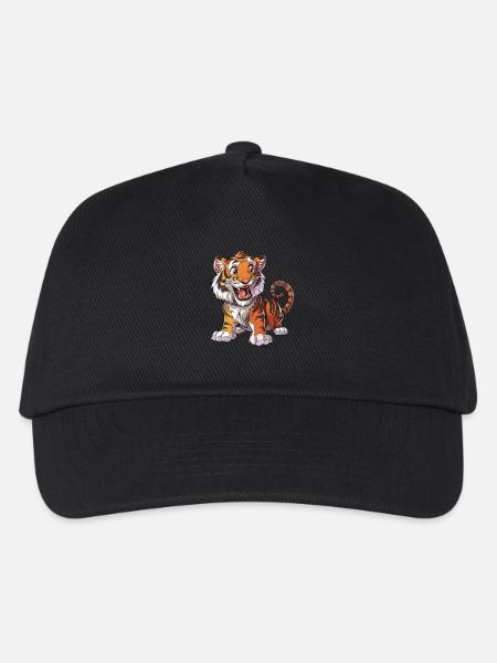 Fröhlicher Tiger Zeichentrick Tierliebhaber - Kinder Basecap - Schwarz