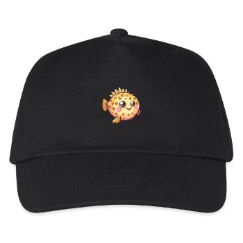 Cute puffer fish adorable smile - Kids’ Baseball Cap - black - Front