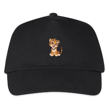 Verspieltes Tigerjunges Für Tierfreunde - Kinder Basecap - Schwarz - Vorne