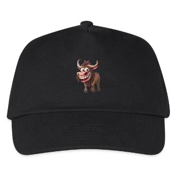 Cheerful yak with a big smile - Kids’ Baseball Cap - black - Front