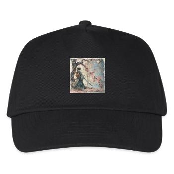 Japanisch, Samurai, Kirschblüte, Kunst, Ukiyo-E - Kinder Basecap - Schwarz - Vorne