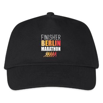 Finisher Berlin Marathon Lauf Laufen - Kinder Basecap - Schwarz - Vorne