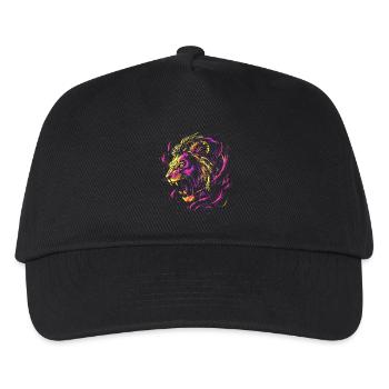 Lion Colorful Lion Head Neon Colorful Predator Art - Kids’ Baseball Cap - black - Front