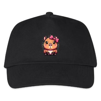 Cute Capybara Pink Bow Capybara - Kids’ Baseball Cap - black - Front