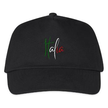 Italienische Flagge, italienischer Stolz - Kinder Basecap - Schwarz - Vorne