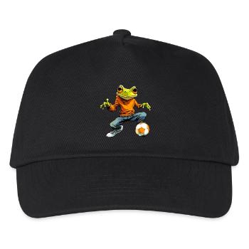 Frösche Fussball - Kinder Basecap - Schwarz - Vorne