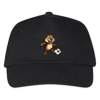 Biber Fussball - Kinder Basecap - Schwarz - Vorne