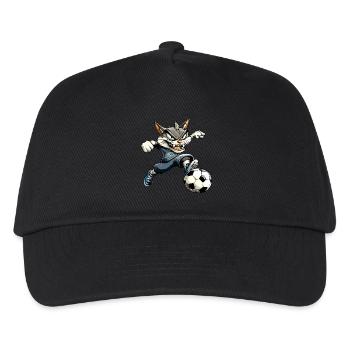 Footballer Cat - Kids’ Baseball Cap - black - Front