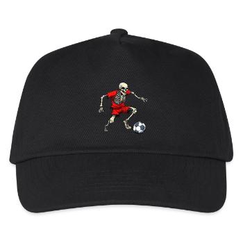 Skeleton Footballer (red) - Kids’ Baseball Cap - black - Front