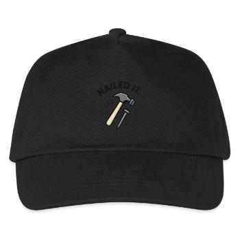 Nagel es, weil dann hält es auch! - Kinder Basecap - Schwarz - Vorne