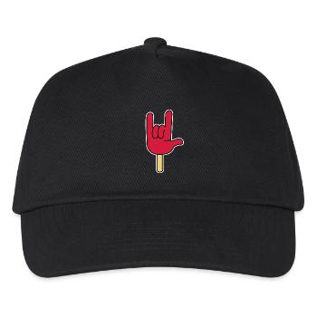 Rock ´n Roll - I Love You, Eis am Stiel - Kinder Basecap - Schwarz - Vorne