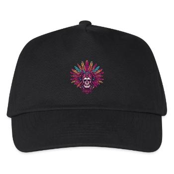 Indianer Skelett - Kinder Basecap - Schwarz - Vorne