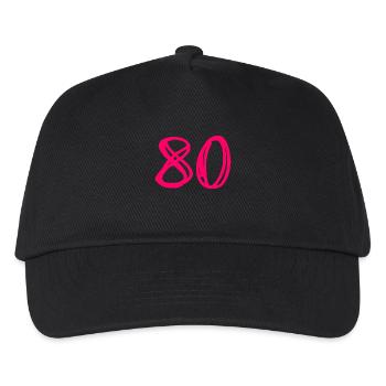 80 YEARS. 80TH ANNIVERSARY. BIRTHDAY 80 YEARS. 80 - Kids’ Baseball Cap - black - Front