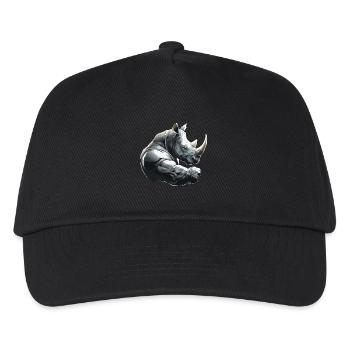 Nashorn Gewichtheben Fitness-Studio - Kinder Basecap - Schwarz - Vorne