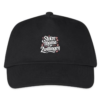 Zwillingsmama Zwillings Mutter Mama von Zwillingen - Kinder Basecap - Schwarz - Vorne