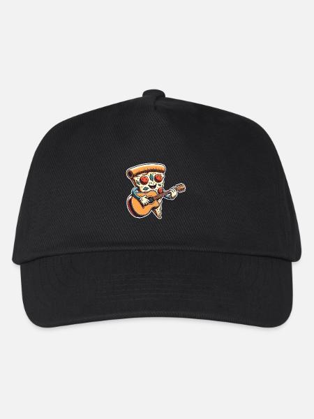 Pizza Gitarre - Kinder Basecap - Schwarz
