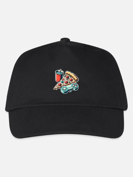 Pizza Gaming Gamer - Kids’ Baseball Cap - black