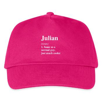 Julian Definition Cool Name Saying Gift - Kids’ Baseball Cap - fuchsia - Front