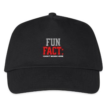 Fun Fact: Ich arbeite nicht hier, Humor am Arbeitsplatz, Spruch - Kinder Basecap - Schwarz - Vorne