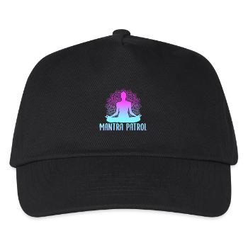 Yoga Mantra Patrol Funny Yoga - Kinder Basecap - Schwarz - Vorne