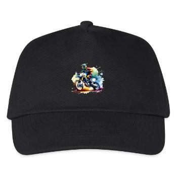 Motocross - Kinder Basecap - Schwarz - Vorne