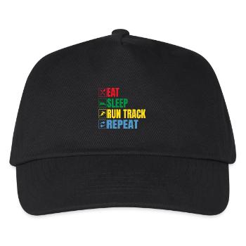 Track And Field Athletes Eat Sleep Run Track - Kids’ Baseball Cap - black - Front