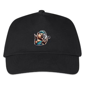 Capybara Rock and Roll Gitarrist - Kinder Basecap - Schwarz - Vorne