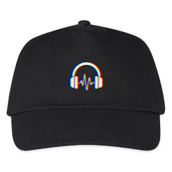 Glitch Kopfhörer – Sound Waves - Kinder Basecap - Schwarz - Vorne