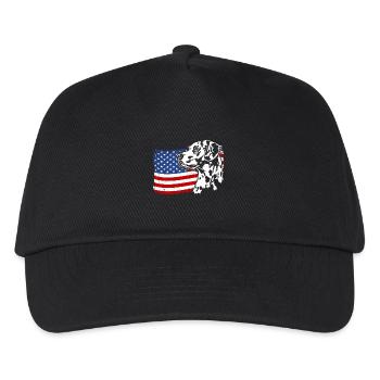 Dalmatiner US Amerika Fahne Hunde Wilsigns - Kinder Basecap - Schwarz - Vorne