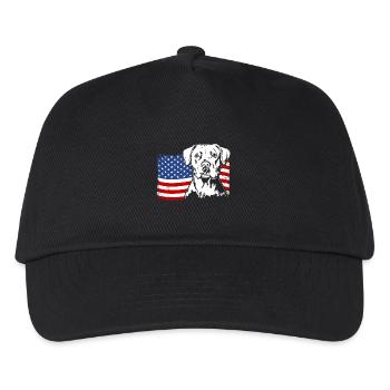 Dogo Argentino US Amerika Fahne Hunde Wilsigns - Kinder Basecap - Schwarz - Vorne
