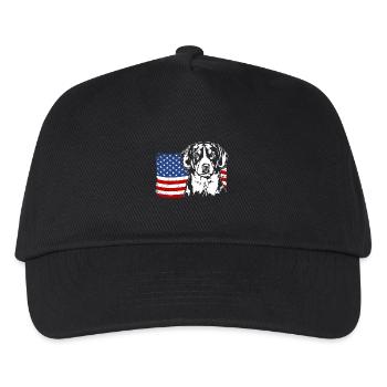Entlebucher Sennenhund US Amerika Fahne Wilsigns - Kinder Basecap - Schwarz - Vorne