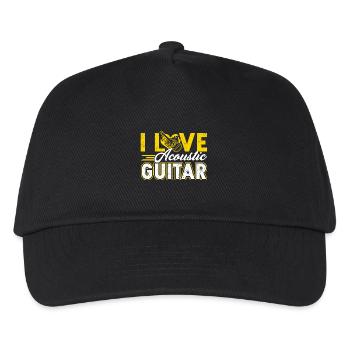 I Love Acoustic Guitar - Kids’ Baseball Cap - black - Front