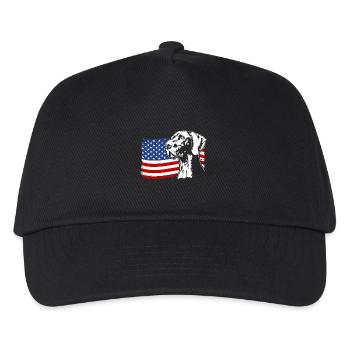 Deutsch Kurzhaar US Amerika Fahne Wilsigns - Kinder Basecap - Schwarz - Vorne