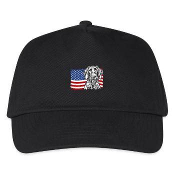 Deutsch Drahthaar US Amerika Fahne Hunde Wilsigns - Kinder Basecap - Schwarz - Vorne