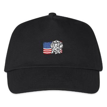 Deutsch Drahthaar US Amerika Fahne Wilsigns - Kinder Basecap - Schwarz - Vorne