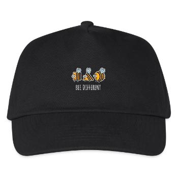 Bienchen Biene Bienen Trend Vielfalt Bee Different - Kinder Basecap - Schwarz - Vorne
